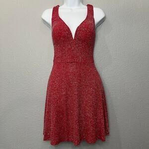 Red crystal doll mini dress
